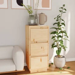 vidaXL skænk 32x34x75 cm massivt fyrretræ
