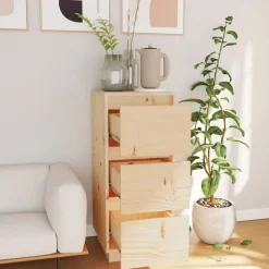 vidaXL skænk 32x34x75 cm massivt fyrretræ