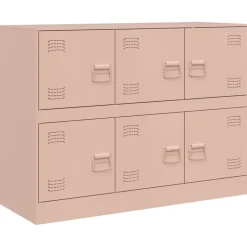 vidaXL skænk 99x39x73 cm stål lyserød
