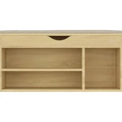 vidaXL skobænk med hynde 104x30x49 cm konstrueret træ sonoma-eg