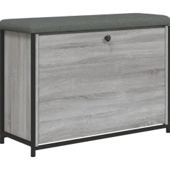 vidaXL skobænk med vippeskuffe 82x32x56 cm grå sonoma-eg