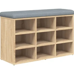 vidaXL skobænk Sonoma eg 82x32x50 cm konstrueret træ