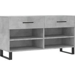 vidaXL skobænk 102x35x55 cm konstrueret træ betongrå