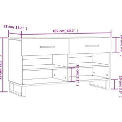 vidaXL skobænk 102x35x55 cm konstrueret træ betongrå