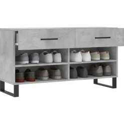 vidaXL skobænk 102x35x55 cm konstrueret træ betongrå