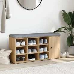 vidaXL skobænk 102x32x50 cm konstrueret træ sonoma-eg