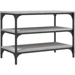 vidaXL skobænk 70x38,5x49 cm konstrueret træ grå sonoma-eg