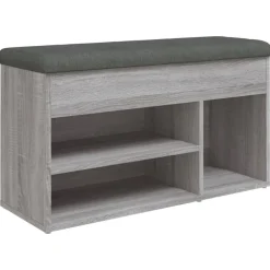 vidaXL skobænk 82x32x45,5 cm konstrueret træ grå sonoma-eg