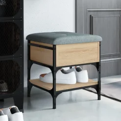 vidaXL skobænk 42x42x45 cm konstrueret træ sonoma-eg
