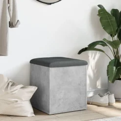 vidaXL skobænk 42x42x45 cm konstrueret træ betongrå