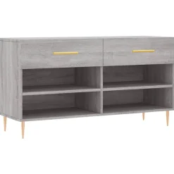vidaXL skobænk 102x35x55 cm konstrueret træ grå sonoma-eg