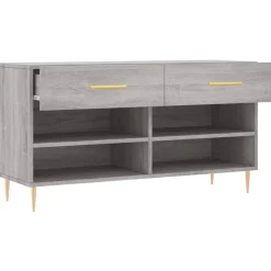 vidaXL skobænk 102x35x55 cm konstrueret træ grå sonoma-eg