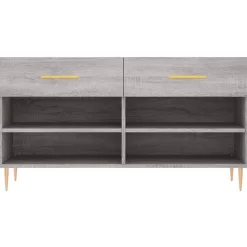 vidaXL skobænk 102x35x55 cm konstrueret træ grå sonoma-eg