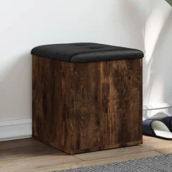 vidaXL skobænk 42x42x45 cm konstrueret træ røget egetræsfarve