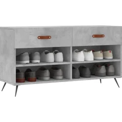 vidaXL skobænk 102x35x55 cm konstrueret træ betongrå
