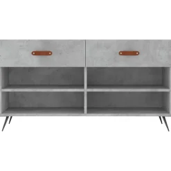 vidaXL skobænk 102x35x55 cm konstrueret træ betongrå