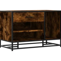vidaXL skobænk 80x40x53,5 cm konstrueret træ metal røget egetræsfarve