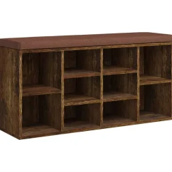 vidaXL skobænk 103x30x48 cm konstrueret træ røget egetræsfarve