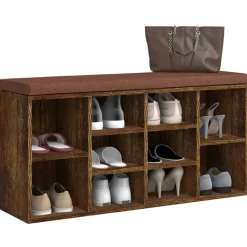 vidaXL skobænk 103x30x48 cm konstrueret træ røget egetræsfarve