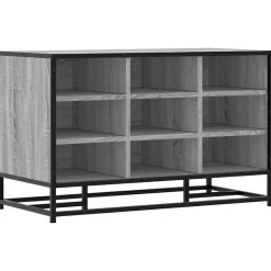 vidaXL skobænk 84x40x53,5 cm konstrueret træ og metal grå sonoma-eg