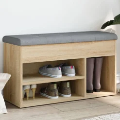 vidaXL skobænk 82x32x45,5 cm konstrueret træ sonoma-eg