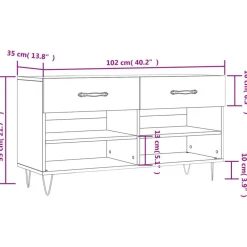 vidaXL skobænk 102x35x55 cm konstrueret træ betongrå