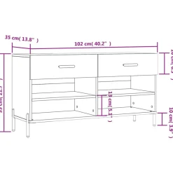 vidaXL skobænk 102x35x55 cm konstrueret træ grå sonoma-eg