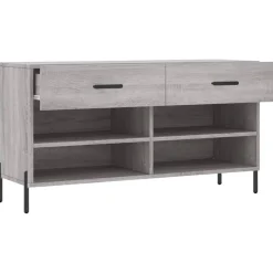 vidaXL skobænk 102x35x55 cm konstrueret træ grå sonoma-eg
