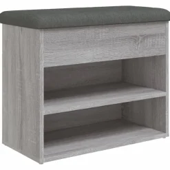 vidaXL skobænk 62x32x50 cm konstrueret træ grå sonoma-eg