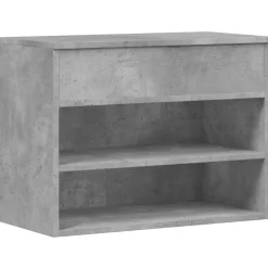 vidaXL skobænk 60x30x45 cm konstrueret træ betongrå