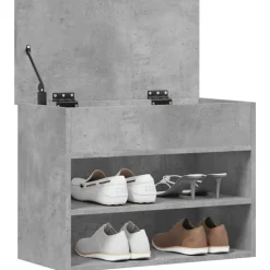 vidaXL skobænk 60x30x45 cm konstrueret træ betongrå