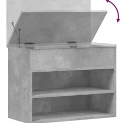 vidaXL skobænk 60x30x45 cm konstrueret træ betongrå