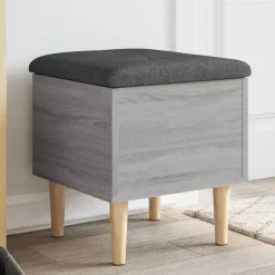 vidaXL skobænk 42x42x46 cm konstrueret træ grå sonoma-eg