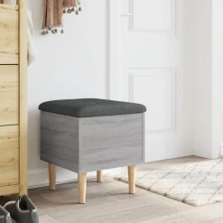 vidaXL skobænk 42x42x46 cm konstrueret træ grå sonoma-eg