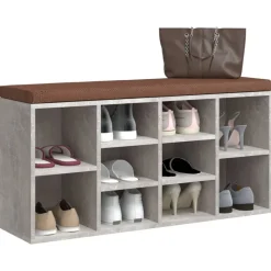 vidaXL skobænk 103x30x48 cm konstrueret træ betongrå