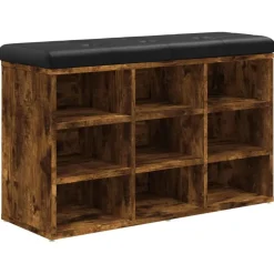 vidaXL skobænk 82x32x50 cm konstrueret træ røget egetræsfarve