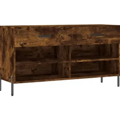 vidaXL skobænk 102x35x55 cm konstrueret træ røget egetræsfarve