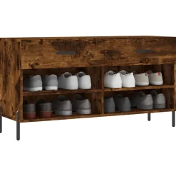 vidaXL skobænk 102x35x55 cm konstrueret træ røget egetræsfarve