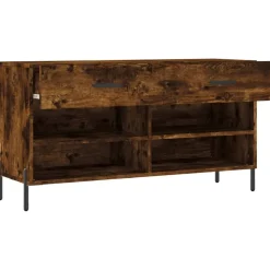 vidaXL skobænk 102x35x55 cm konstrueret træ røget egetræsfarve