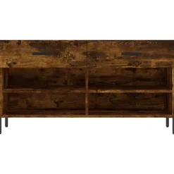 vidaXL skobænk 102x35x55 cm konstrueret træ røget egetræsfarve