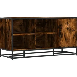 vidaXL skobænk 100x40x53,5 cm konstrueret træ metal røget egetræsfarve