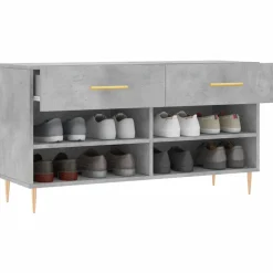 vidaXL skobænk 102x35x55 cm konstrueret træ betongrå