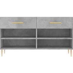 vidaXL skobænk 102x35x55 cm konstrueret træ betongrå