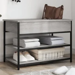 vidaXL skobænk 70x42,5x50 cm konstrueret træ grå sonoma-eg