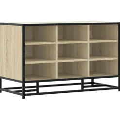 vidaXL skobænk 84x40x53,5 cm konstrueret træ og metal sonoma-eg