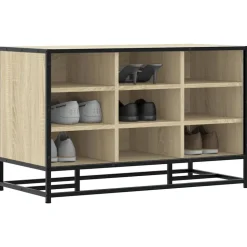 vidaXL skobænk 84x40x53,5 cm konstrueret træ og metal sonoma-eg