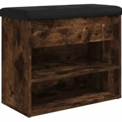vidaXL skobænk 62x32x50 cm konstrueret træ røget egetræsfarve