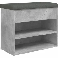 vidaXL skobænk 62x32x50 cm konstrueret træ betongrå