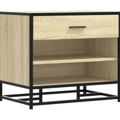 vidaXL skobænk 60x40x53,5 cm konstrueret træ og metal sonoma-eg