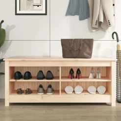 vidaXL skobænk 110x38x45,5 cm massivt fyrretræ